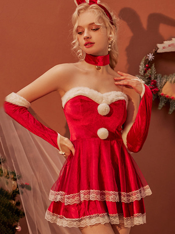 Christmas sexy lingerie uniform temptation